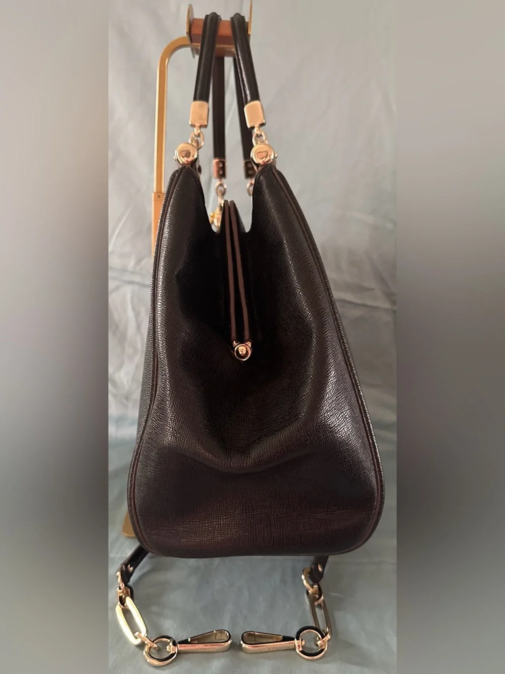 Coach 25245 Madison Caroline Women's Leather Satchel Handbag - Dark Brown